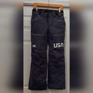 THE NORTH FACE "USA" WOMEN'S BLACK NYLON INSULATED SKI PANTS SIZE XS NWOT